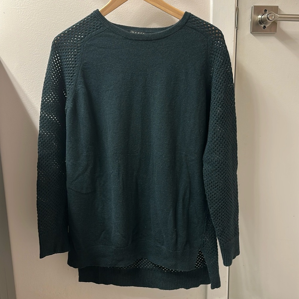 Theory wool forest green long sweater, Sz S